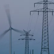 wind power plant and power poles